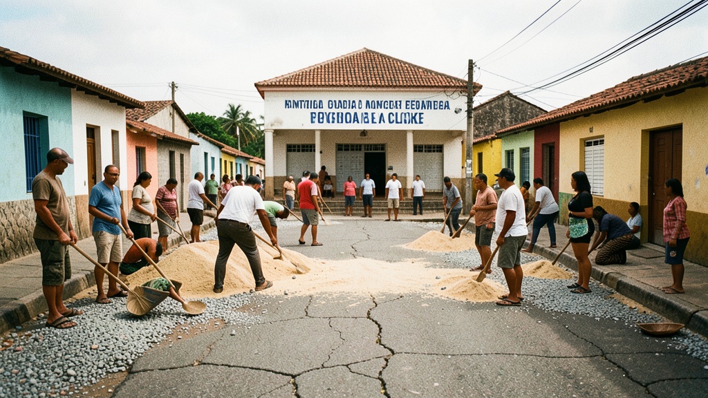 Vecinos de Enrique Torbay rellenan calles con sus propios recursos ante el silencio del Municipio