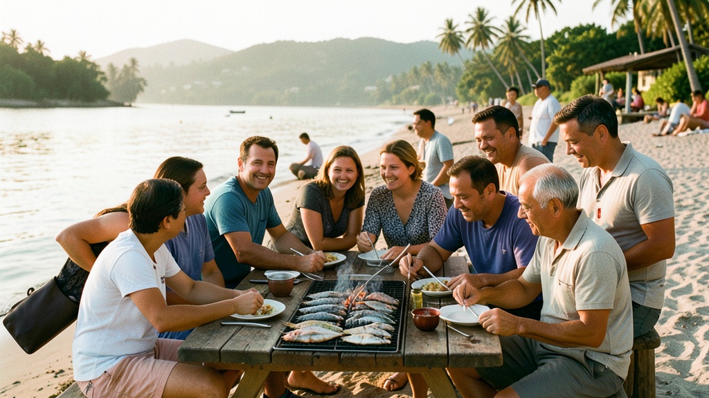 Desayuno con pescado asado en Playas: tradición que atrae a turistas y vecinos