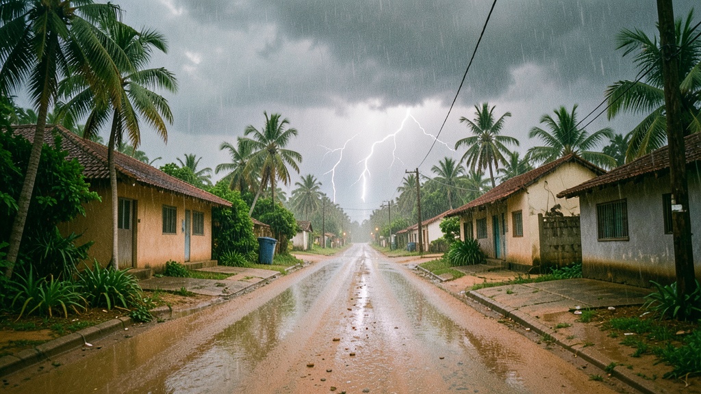 Alerta meteorológica: Fuertes lluvias y truenos azotan al cantón Playas este miércoles