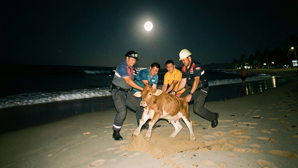 Rescatan ballenato varado en Playas tras intentos nocturnos; otro atrapado en Santa Elena