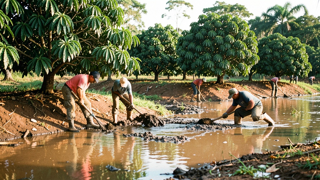 Limpieza del estero en Playas Villamil reactiva la producción agrícola local