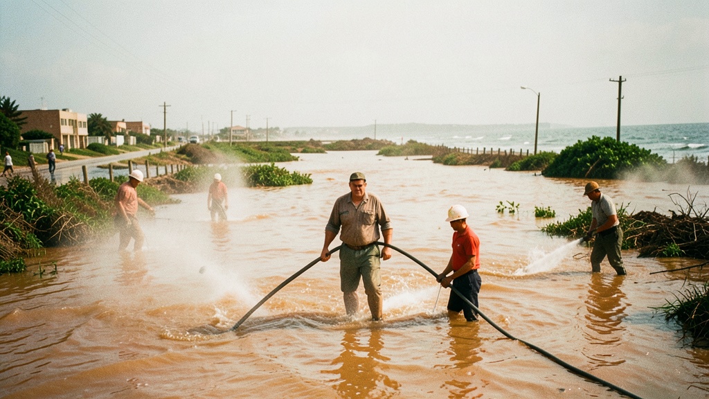 Lluvia y marea alta dejan calles inundadas en Playas; Municipio actúa