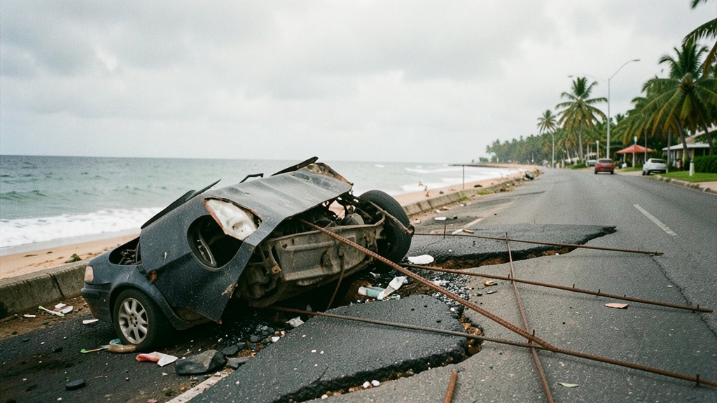 Avenida Sixto Chang en Playas lleva 12 días con hundimiento sin reparar