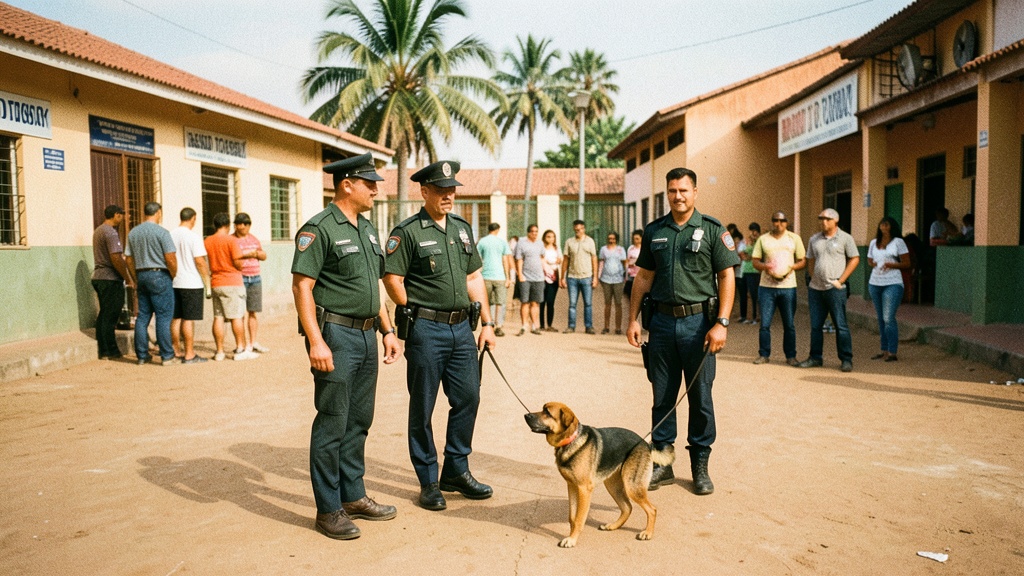 Policía Nacional ejecuta Plan Escudo con unidad canina en Unidad Educativa Rashid Torbay de Playas