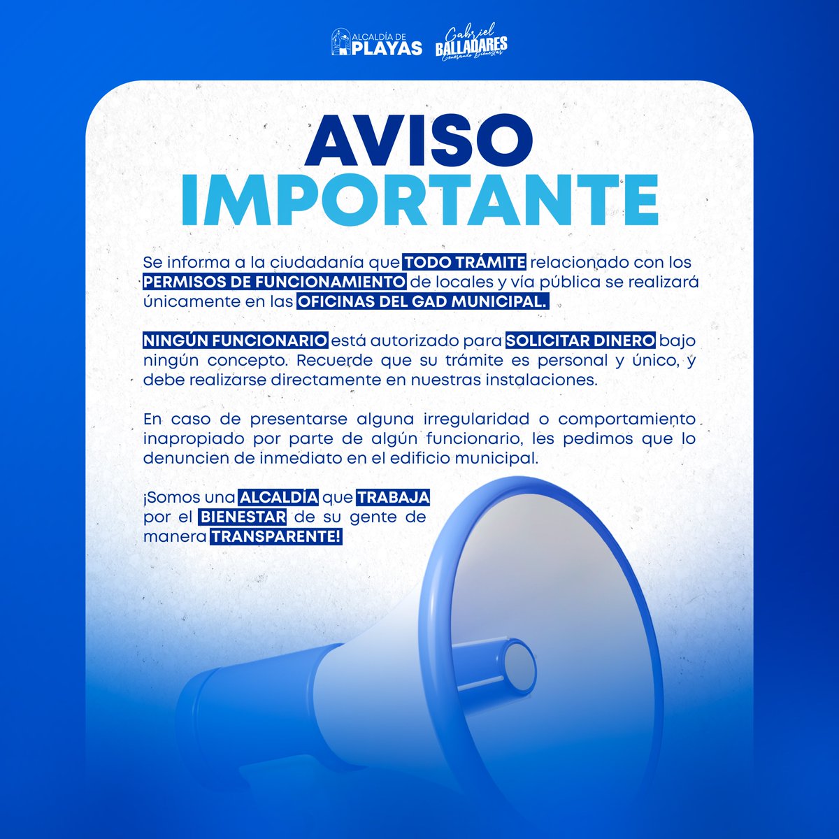 Alcaldía de Playas advierte: solo en oficinas se tramitan permisos de funcionamiento