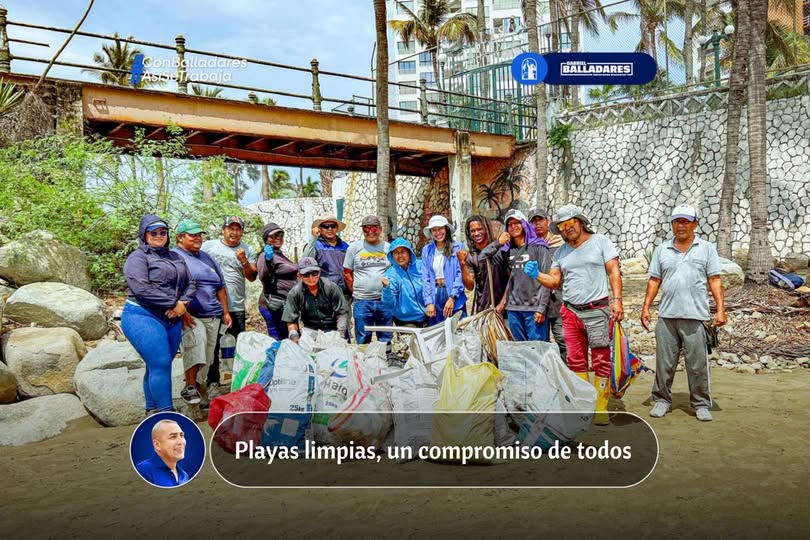 Playas mantiene sus playas limpias con mingas constantes de la Dirección Ambiental