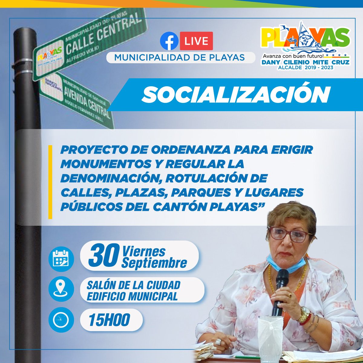 Playas socializa ordenanza para nombrar calles y erigir monumentos