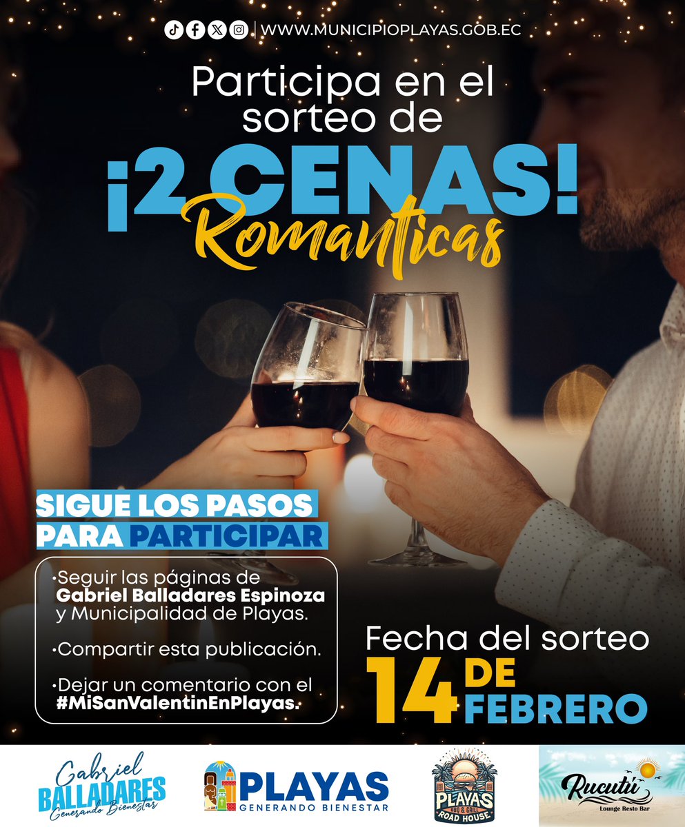 Alcaldía de Playas sortea dos cenas románticas por San Valentín