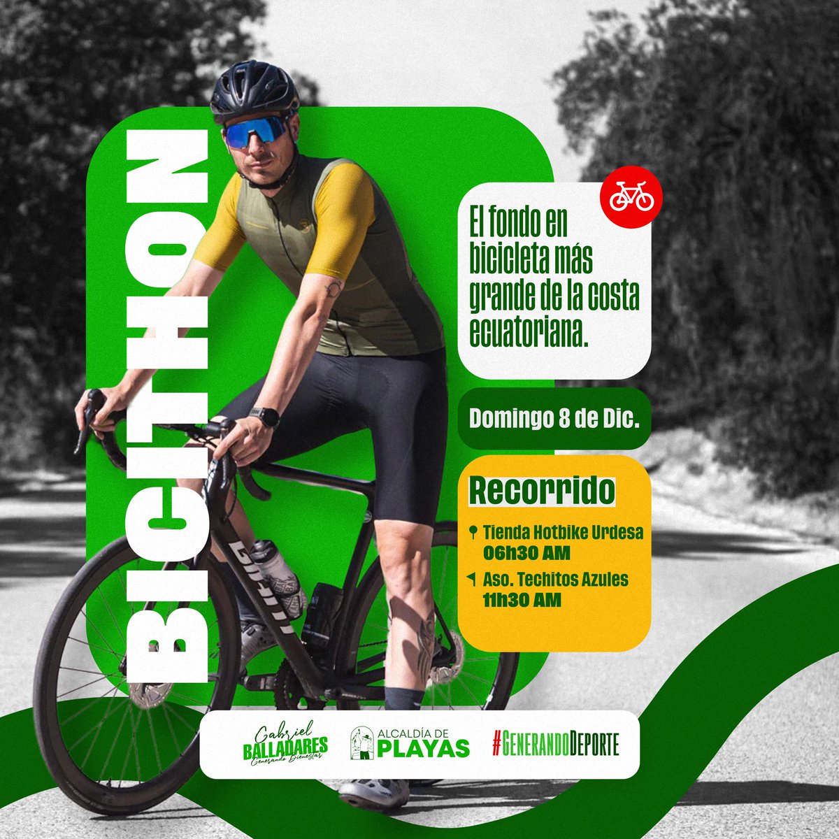 Alcaldía de Playas anuncia el mayor fondo en bicicleta de la costa para este domingo