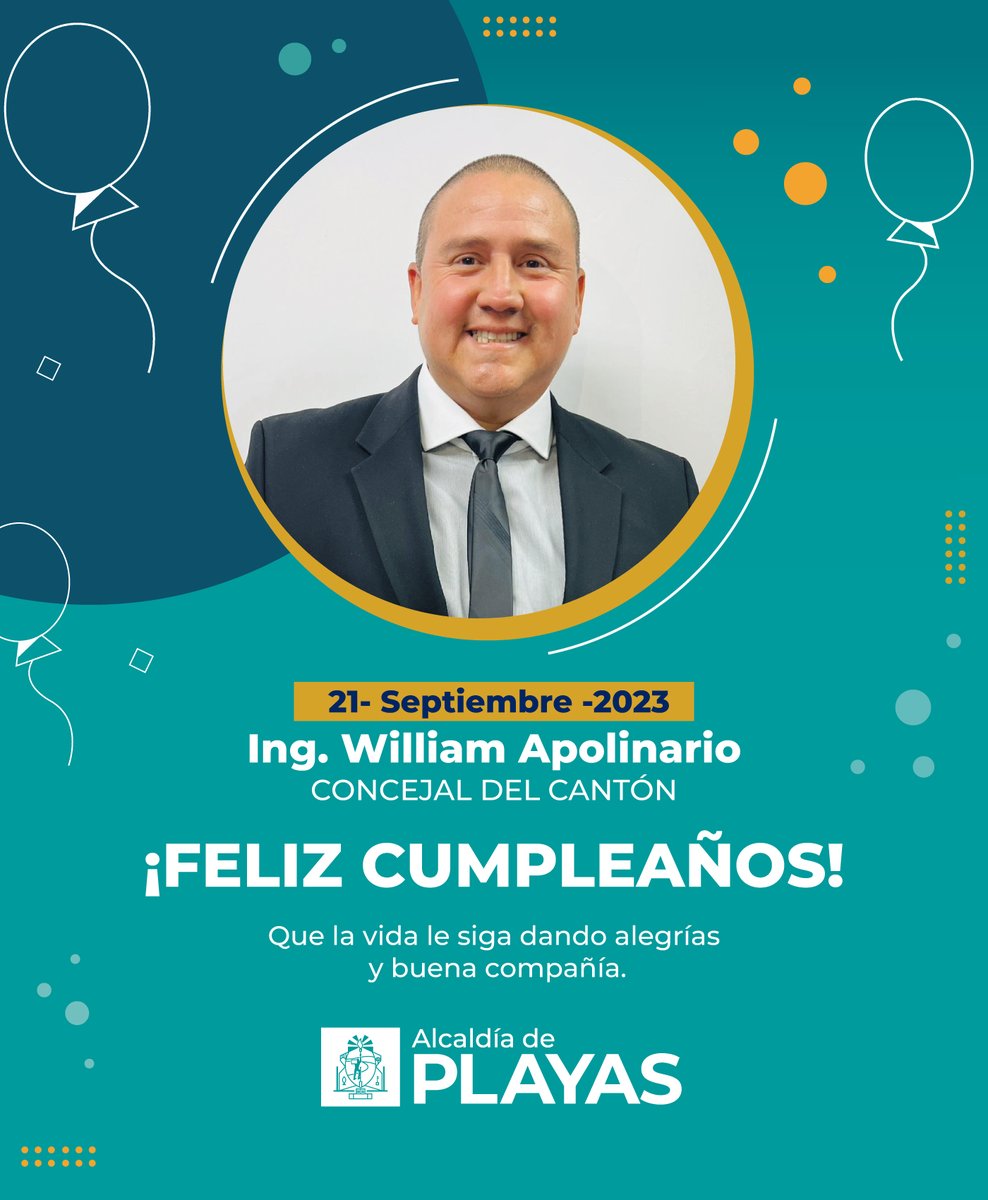 La Alcaldía de Playas felicitó al concejal William Rafael Apolinario por su cumpleaños